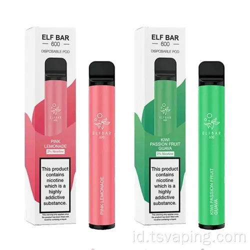 Penjualan panas sekali pakai ELF Bar 600 Puffs